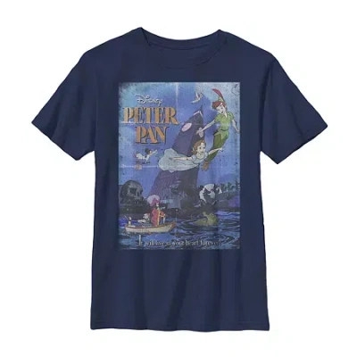 Fifth Sun Captain Hook Little & Big Kid Boys Crew Neck Short Sleeve Regular Fit Peter Pan Graphic T-shirt In Blue