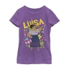 Fifth Sun Disney Encanto Little & Big Kid Girls Crew Neck Short Sleeve Slim Fit Encanto Graphic T-shirt In Purple
