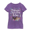 Fifth Sun Disney Encanto Little & Big Kid Girls Crew Neck Short Sleeve Slim Fit Encanto Graphic T-shirt In Purple