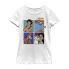 Fifth Sun Disney Little & Big Kid Girls Crew Neck Short Sleeve Regular Fit Aladdin Graphic T-shirt In White