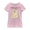 Fifth Sun Disney Little & Big Kid Girls Crew Neck Short Sleeve Regular Fit Belle Graphic T-shirt In Purple