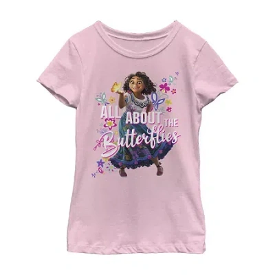 Fifth Sun Disney Little & Big Kid Girls Crew Neck Short Sleeve Regular Fit Encanto Graphic T-shirt In Pink