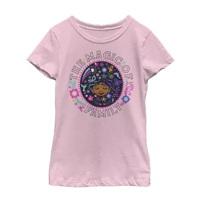 Fifth Sun Disney Little & Big Kid Girls Crew Neck Short Sleeve Regular Fit Encanto Graphic T-shirt In Pink