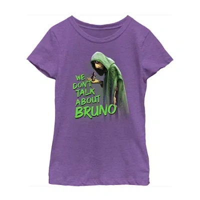 Fifth Sun Disney Little & Big Kid Girls Crew Neck Short Sleeve Regular Fit Encanto Graphic T-shirt In Purple