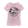 Fifth Sun Disney Little & Big Kid Girls Crew Neck Short Sleeve Regular Fit Mickey And Friends Graphic T-shirt In Pink