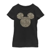 Fifth Sun Disney Little & Big Kid Girls Crew Neck Short Sleeve Regular Fit Mickey Mouse Graphic T-shirt In Black