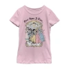 Fifth Sun Disney Little & Big Kid Girls Crew Neck Short Sleeve Regular Fit Princess Graphic T-shirt In Pink