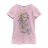 Fifth Sun Disney Little & Big Kid Girls Crew Neck Short Sleeve Regular Fit Rapunzel Graphic T-shirt In Pink