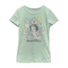 Fifth Sun Disney Little & Big Kid Girls Crew Neck Short Sleeve Regular Fit Snow White Graphic T-shirt In Green
