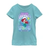 Fifth Sun Disney Little & Big Kid Girls Crew Neck Short Sleeve Slim Fit Ariel Princess The Little Mermaid Grap In Blue