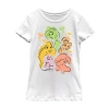 Fifth Sun Disney Little & Big Kid Girls Crew Neck Short Sleeve Slim Fit Princess Graphic T-shirt In White