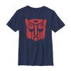 Fifth Sun Drippy Autobot Little & Big Kid Boys Crew Neck Short Sleeve Slim Fit Transformers Graphic T-shirt In Blue