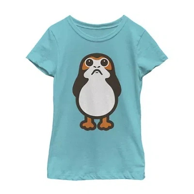 Fifth Sun Kids' Girls Crew Neck Short Sleeve Regular Fit Star Wars Graphic T-shirt In Blue