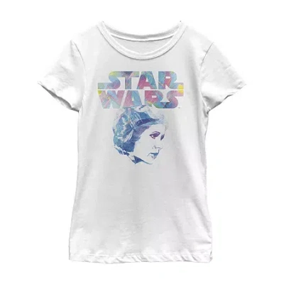 Fifth Sun Kids' Girls Crew Neck Short Sleeve Regular Fit Star Wars Graphic T-shirt In White