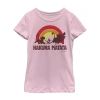 Fifth Sun Hakuna Matata Little & Big Kid Girls Crew Neck Short Sleeve Slim Fit The Lion King Graphic T-shirt In Pink