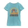 Fifth Sun Jinkies Velma Little & Big Kid Girls Crew Neck Short Sleeve Slim Fit Scooby Doo Graphic T-shirt In Blue