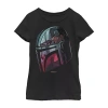 Fifth Sun Little & Big Girls The Mandalorian Helmet Crew Neck Short Sleeve Graphic T-shirt In Black