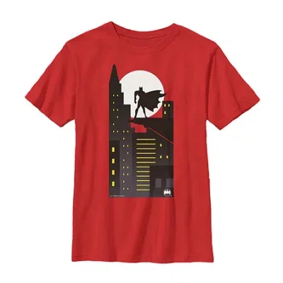 Fifth Sun Little & Big Kid Boys Crew Neck Short Sleeve Regular Fit Batman Graphic T-shirt In Red
