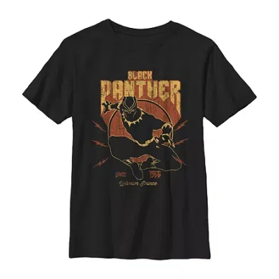 Fifth Sun Little & Big Kid Boys Crew Neck Short Sleeve Regular Fit Black Panther Marvel Graphic T-shirt
