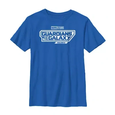 Fifth Sun Little & Big Kid Boys Crew Neck Short Sleeve Regular Fit Guardians Of The Galaxy Marvel Graphic T-sh In Blue