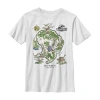 Fifth Sun Little & Big Kid Boys Crew Neck Short Sleeve Regular Fit Jurassic World Graphic T-shirt In White
