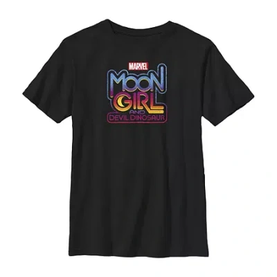 Fifth Sun Little & Big Kid Boys Crew Neck Short Sleeve Regular Fit Marvel Moon Girl Graphic T-shirt In Black