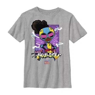 Fifth Sun Little & Big Kid Boys Crew Neck Short Sleeve Regular Fit Marvel Moon Girl Graphic T-shirt In Gray