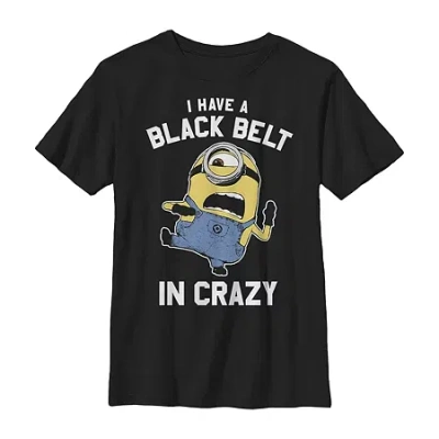 Fifth Sun Little & Big Kid Boys Crew Neck Short Sleeve Regular Fit Minions Graphic T-shirt In Black