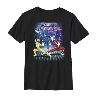 Fifth Sun Little & Big Kid Boys Crew Neck Short Sleeve Regular Fit Power Rangers Graphic T-shirt In Black