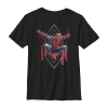 Fifth Sun Little & Big Kid Boys Crew Neck Short Sleeve Regular Fit Spiderman Graphic T-shirt In Black