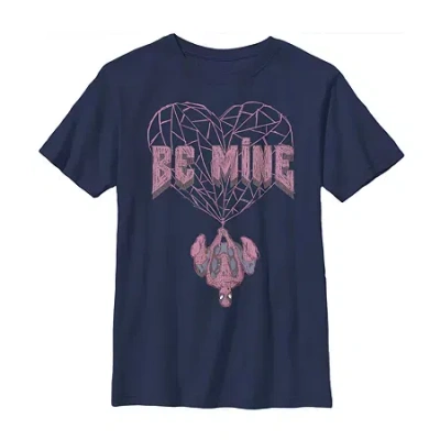 Fifth Sun Little & Big Kid Boys Crew Neck Short Sleeve Regular Fit Spiderman Graphic T-shirt In Blue