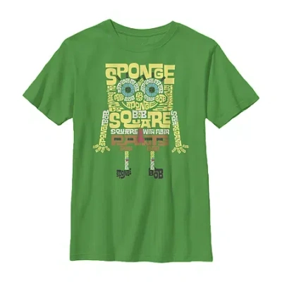 Fifth Sun Little & Big Kid Boys Crew Neck Short Sleeve Regular Fit Spongebob Graphic T-shirt In Green