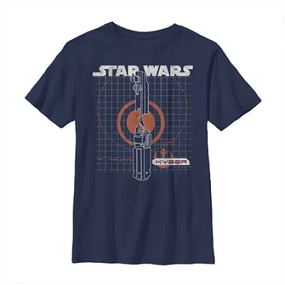 Fifth Sun Little & Big Kid Boys Crew Neck Short Sleeve Regular Fit Star Wars Graphic T-shirt In Blue