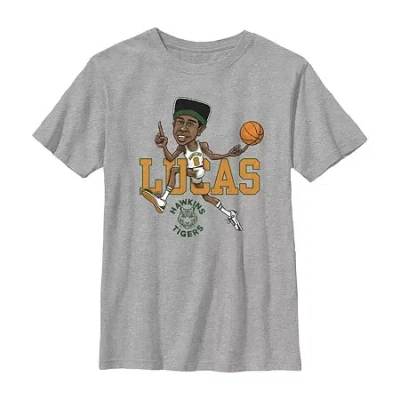 Fifth Sun Little & Big Kid Boys Crew Neck Short Sleeve Regular Fit Stranger Things Graphic T-shirt In Gray