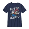 Fifth Sun Little & Big Kid Boys Crew Neck Short Sleeve Regular Fit Super Mario Graphic T-shirt In Blue