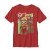 Fifth Sun Little & Big Kid Boys Crew Neck Short Sleeve Regular Fit Super Mario Graphic T-shirt In Red