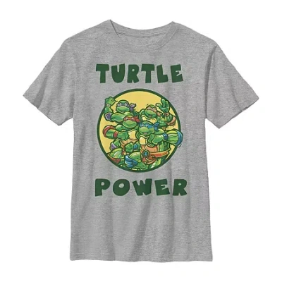 Fifth Sun Little & Big Kid Boys Crew Neck Short Sleeve Regular Fit Teenage Mutant Ninja Turtles Graphic T-shir In Gray