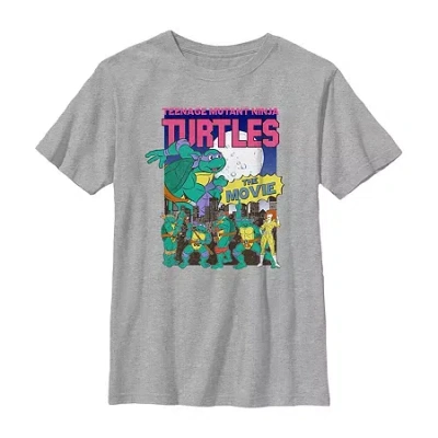 Fifth Sun Little & Big Kid Boys Crew Neck Short Sleeve Regular Fit Teenage Mutant Ninja Turtles Graphic T-shir In Gray