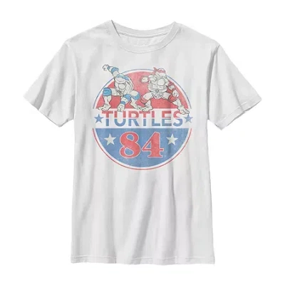 Fifth Sun Little & Big Kid Boys Crew Neck Short Sleeve Regular Fit Teenage Mutant Ninja Turtles Graphic T-shir In White