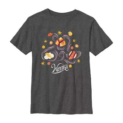 Fifth Sun Little & Big Kid Boys Crew Neck Short Sleeve Regular Fit Willy Wonka Graphic T-shirt In Black