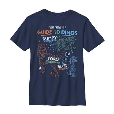 Fifth Sun Little & Big Kid Boys Crew Neck Short Sleeve Slim Fit Jurassic World Graphic T-shirt In Blue