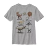 Fifth Sun Little & Big Kid Boys Crew Neck Short Sleeve Slim Fit Jurassic World Graphic T-shirt In Gray