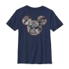 Fifth Sun Little & Big Kid Boys Crew Neck Short Sleeve Slim Fit Mickey Mouse Graphic T-shirt In Blue