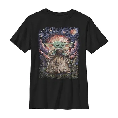 Fifth Sun Little & Big Kid Boys Crew Neck Short Sleeve Slim Fit Star Wars Graphic T-shirt In Black