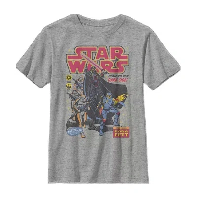Fifth Sun Little & Big Kid Boys Crew Neck Short Sleeve Slim Fit Star Wars Graphic T-shirt In Gray