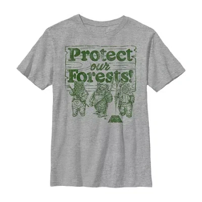 Fifth Sun Little & Big Kid Boys Crew Neck Short Sleeve Slim Fit Star Wars Graphic T-shirt In Gray