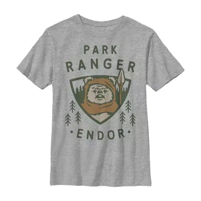 Fifth Sun Little & Big Kid Boys Crew Neck Short Sleeve Slim Fit Star Wars Graphic T-shirt In Gray