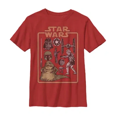 Fifth Sun Little & Big Kid Boys Crew Neck Short Sleeve Slim Fit Star Wars Graphic T-shirt In Red