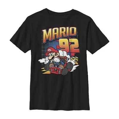 Fifth Sun Little & Big Kid Boys Crew Neck Short Sleeve Slim Fit Super Mario Graphic T-shirt In Black