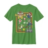 Fifth Sun Little & Big Kid Boys Crew Neck Short Sleeve Slim Fit Super Mario Graphic T-shirt In Green